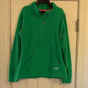 Under Armour Women's Green Quarter-Zip Fleece Sweatshirt